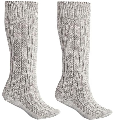 Alpin-Trachten Herren Trachtensocken Kniebundstrümpfe Männer Trachtenstrümpfe mit Zopfmuster Größe 41 bis 47