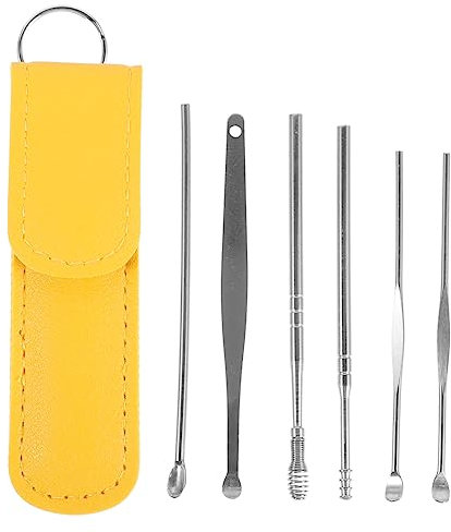 NOLITOY Earwax Removal Tool Portable Stainless Steel Ear Cleaners Comfortable Ear Wax Cleaning Spoons for Home Use