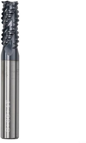 Alanmoship Fresa de desbaste de carburo sólido 4 dientes AlTiN revestimiento para mecanizado CNC HPC Metalworking (8 mm)