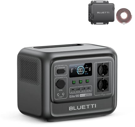 BLUETTI Elite 100 V2 (2025 New) Portable Power Station & Charger 1 Alternator Charger, 1024Wh LFP w/ 1800W AC, 560W DC-DC Charging, 1.8 H Full Charge via Car, Ideal for Car Camping, Vanlife, RV Travel