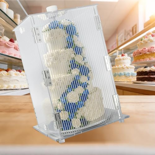 CHENNTAI Reusable Cake Transporter, 13-Inch Cake Base Box with Insulated Thermal Bag, Multi-Tier Professional Baking Delivery Transport Case for Bakeries Weddings Birthdays