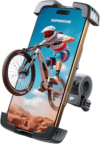 SUPERONE Bike Phone Holder, 1s Lock Motorcycle Phone Mount, Secure Hold