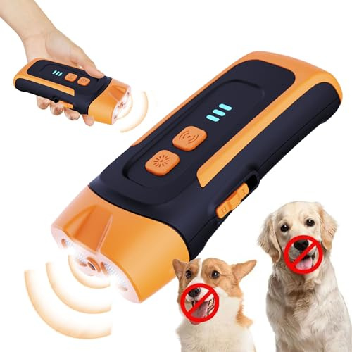 Antibell für Hunde - Ultraschall Anti Bell Gerät Hunde,Handgerät Hundegebell Stoppen mit LED,50FT Reichweite, 20-30HZ Einstellbare Frequenz Anti Bellen Gerä,3 Stunden schnelle Ladezeit Outdoor