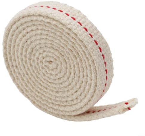 1 mètre plat en coton pour lampes à pétrole à pétrole, lanternes, lampe de camping vintage, matériau absorbant le carburant (largeur 0,9 cm)