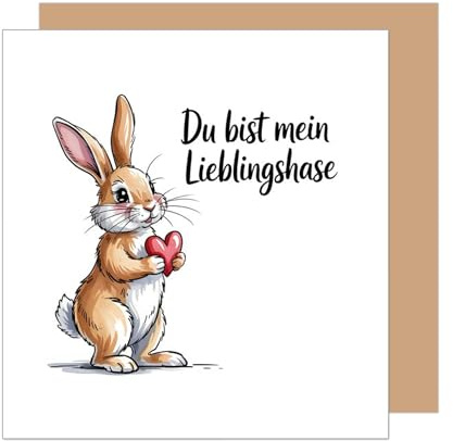 Edition Seidel Premium quadratische Glückwunschkarte zum Valentinstag mit Umschlag. Grußkarte Karte Liebe Liebeskarte Jahrestag Hochzeitstag Spruch für Mann Frau Paar Hase Niedlich (VTQ111 SW026)