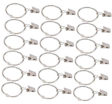 ZUNOXAZ 30pcs Silver Metal Shower Curtain Clips with Rings, 3.2cm Iron Curtain Fixing Clamps for Bathroom Drapery, Household Window Treatment Hardware