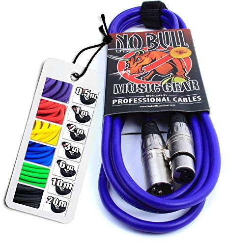 No Bull Nordell Music Gear' Premium XLR Cable (Purple, 3m): Achieve a Clearer Audio Signal with Balanced Male to Female Microphone Lead, plus Cable Tie