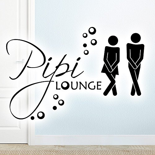 Wandora WC Türaufkleber Mann & Frau Pipi Lounge I dunkelgrau (BxH) 17 x 11 cm I Badezimmer Bad Sticker Aufkleber selbstklebend Wandaufkleber Wandsticker G019