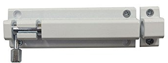 Bolzenriegel Riegel Türriegel Schubriegel Sicherheitsriegel mit befestigter Schlaufe (80 mm Weiss)