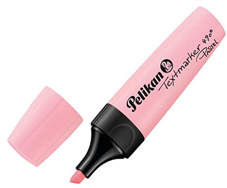 Pelikan Textmarker 490, 10 x Pastell-Rosa, 10 Stück, mit Keilspitze