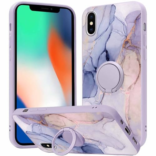 Yoedge Phone case for Apple iPhone XS Max 6.5 inch, 360° Magnetic Ring Holder Kickstand Soft Silicone TPU Shockproof Anti-Scratch Protective Resistant Fashion Pattern for iPhone XS Max, Marble 1