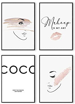 Postertech® Premium affischset | 4 affischer som snygga väggbilder | 4 x DIN A4 | Abstrakt Coco citat (set #2)