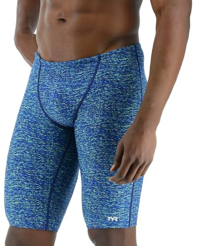 TYR Durafast Elite Athletic Jammer Swimsuit Bañador para Hombre, Azul/Verde, W36