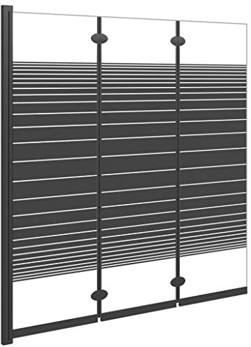 vidaXL Mampara de Ducha Plegable de 3 Paneles Mampara Cierre Aseo Cuarto Panel Bañera Lavabo Cuarto Doméstico Hogar Pared ESG Negro