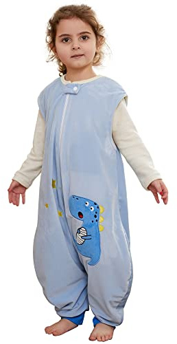 XQ&XG Baby Schlafsack mit Füßen 1.5 Tog,Babyschlafsack mit Beinen,Kinderschlafsack für mädchen und Junge,Dinosaurier,1-3 Jahre