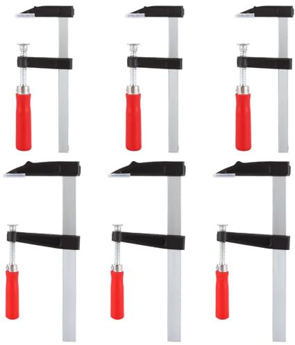 GBACHOOSE 6 Stück Schraubzwingen set mit Spannweite 50x150MM/80x300MM, Schraubzwinge für präzises Fixieren, Holzbearbeitung präzises Fixieren von Holzwerkstücken