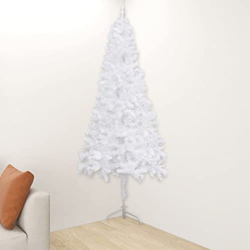 CWZZWS Árbol de Navidad esquinero, árbol de Navidad Artificial con Soporte, Blanco, 240 cm, PVC, Moderno
