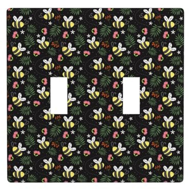 Placca di copertura per interruttore della luce a levetta, 2 piastre da parete di dimensioni standard 11,4 x 11,4 cm, api k doppia piastra di copertura per interruttore della luce, piastra decorativa