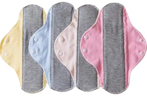 Teegxddy 4pcs Reusable sanitary pads,Antibacterial cotton graphene,Heavy Flow Night Washable Cloth Menstrual Sanitary Towels