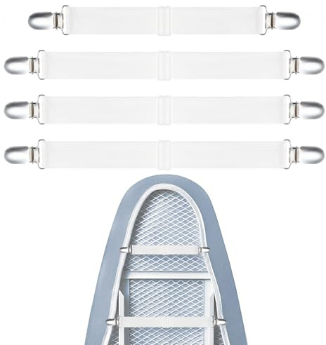 loghohu 4 Stück Bettlakenspanner Verstellbar,18-68cm Elastische Bettlakenspanner mit Clip,Bettlakenhalter Verhindern Dass Bettlaken Kissen Verrutschen,Spannbettlaken Spanner für BüGelbrett Tischdecken