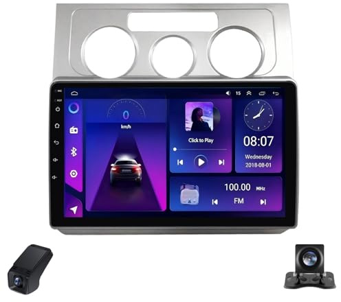 Double Din Car Radio 2K Touchscreen for Volkswagen Touran 1 2003-2010 Car Stereo 9inch Multimedia Player/CarPlay/AndroidAuto/Bluetooth/GPS/FM/AM/RDS/DSP/WIFI/Rear View Cam/ADAS DVR(A,C30Pro)