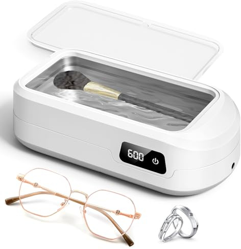 Ultraschallreinigungsgerät Brille 49KHz, 640ml Brillenreinigungsgerät, Ultraschallreiniger mit 3 Geschwindigkeiten für Brillen