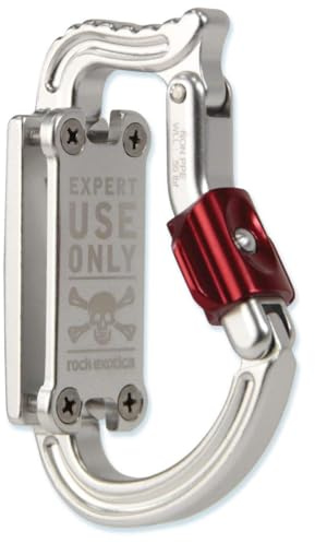 Rock Exotica Transporter Gear & Accessory Carabiner - Heavy Duty Tool Holder with Dual Push-Button Locking Gate for Climbing Harnesses – Made in The USA