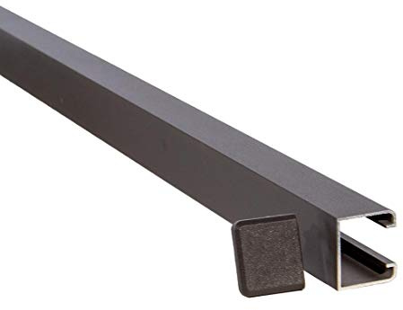 bambus-discount.com Aluminium U-Montageprofil Pfosten in anthrazit, 192cm hoch für Zaunfelder Zaunelemente aus WPC oder Alu