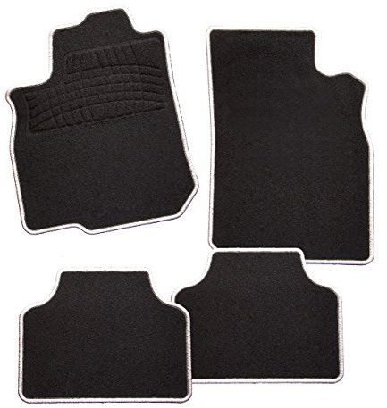 CarFashion Calypso Weiss C03, Auto Fussmatte in schwarz, vorne und hinten, ohne Mattenhalter, für Skoda Superb II Limousine, Combi, Baujahr 07/2008-05/2015