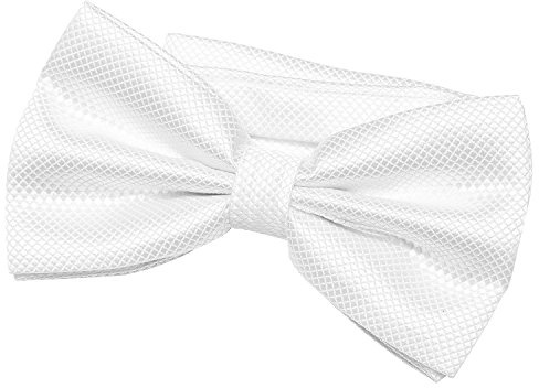 DonDon Pajarita para hombre de 12 x 6 cm ajustable y lista para usar - blanco