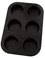 Pradel Excellence - 52110 - Moule 6 Muffins - Acier Carbone - Revêtement Antiadhésif - Compatible Four et Lave-Vaisselle - Diamètre 7 cm - 26,5 x 18 x 3 cm