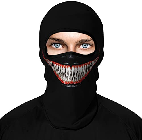 ShopINess unisex vuxen vinter balaklava med 3D-tryck – Crit, flerfärgad, one size