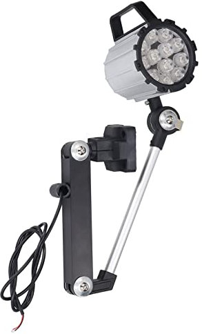 Luce da lavoro a LED, IP65 Lampada da lavoro multiuso regolabile pieghevole a prova d'acqua, lampada da tavolo da lavoro a braccio lungo 12W 24V per illuminazione industriale di fresatrici per tornio