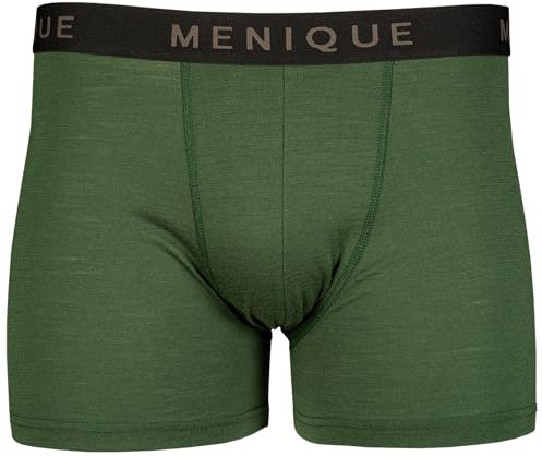 Menique Biancheria Intima In Lana Merino Da Uomo Boxer Mutande Per Uomini Biancheria Intima Morbida Traspirante Inodore Per Uomini, Verde Scuro, XL