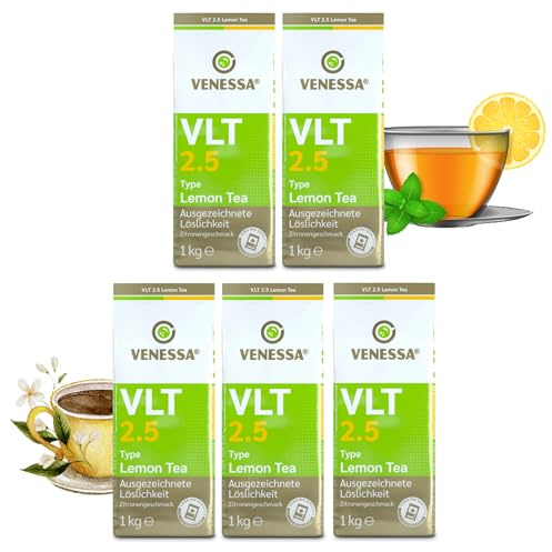 VENESSA VLT 2,5 Lemon Tea Lot de 5 x 1 kg - Boisson instantanée en poudre - Boisson à thé au goût délicieusement acide du citron