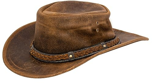 Infinity Leather Cowboy Aussie Echtleder Hut Australisch Western Outback Buschhut