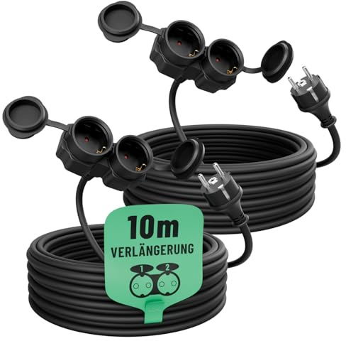 greate Prolunga elettrica da 10 metri con 2 prese