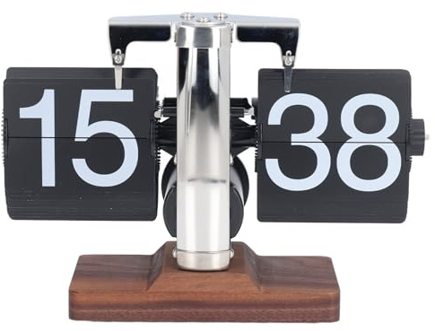 Lwuey Orologio da Tavolo Ribaltabile - Orologio Digitale Ribaltabile a Batteria,Meccanico Preciso con Ribaltamento Automatico per la Decorazione di Casa,Camera e Ufficio(Nero)