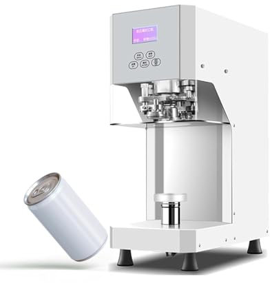 QLXYYFC Can Sealer With Counter Tin Can Sealing Machine Can Sealer Bottle Can Capping For Milk Tea Coffee Pop Cans(White,220V)