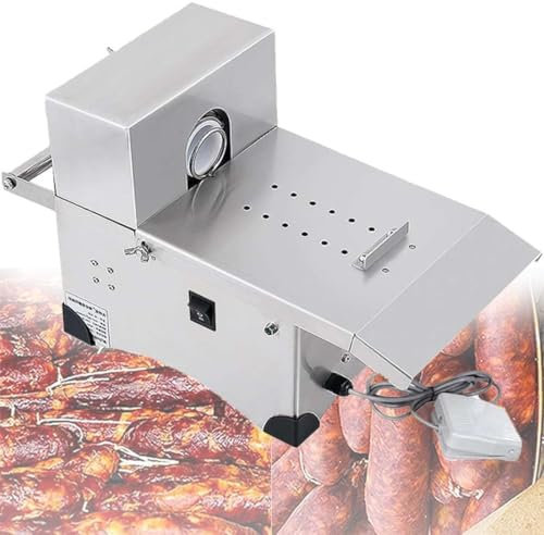 Electric Sausage Stuffer Machine Sausage Tying Knotting Machine, Stainless Steel Sausage Casings Binding Machine, Sausage Making Machine, (Sausage Diameter: 0-45mm)