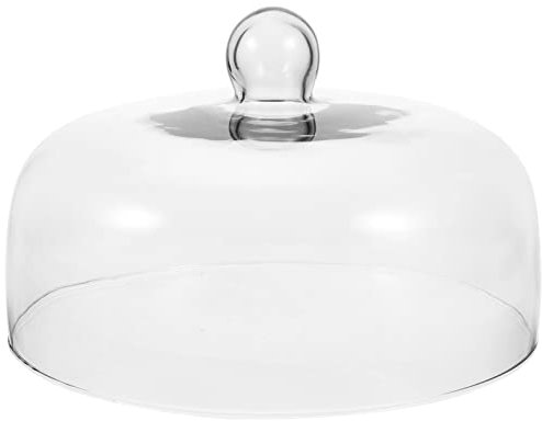 Cupola in vetro trasparente da 28 cm, con manico a pomello, elegante campana per torte, dessert e snack, perfetta per feste ed eventi