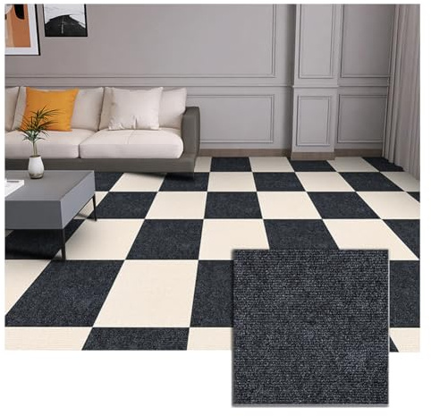 Dalles de Moquette Auto-Adhésives, 30X30 CM, Moquette Autoplombante pour Salon, Chambre, Bureau, Revêtement de Sol Antidérapantes et Résistantes,Gris 2,30 Pièces