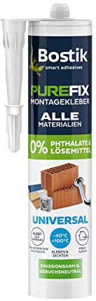 Bostik Purefix Montagekleber Universal, Zum Kleben, Dichten und Füllen, Für alle Materialien, Wasser- und UV-beständig, Phthalat- und lösemittelfrei, 460 g Kartusche, Weiß