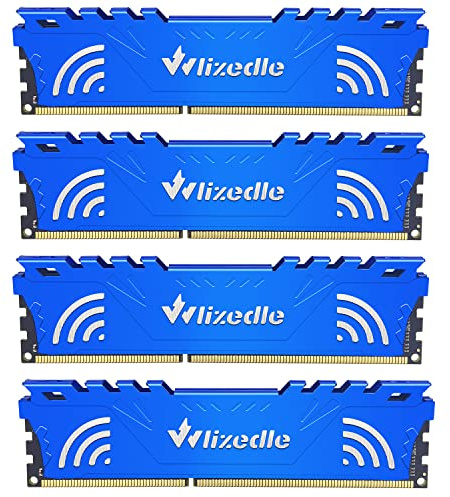 Wlizedle DDR3 RAM 32GB Kit (4x8GB) 1333MHz CL9 U-DIMM Desktop Memory PC3-10600 240-Pin 1.5V 2Rx8 Dual Rank Channel Non-ECC Unbuffered PC Computer Sdram Sticks Module Upgrade, Blue