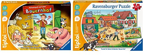 Ravensburger tiptoi Spiel 00125 Rätselspaß auf dem Bauernhof - Lernspiel ab 3 Jahren & tiptoi 00136 Puzzle für kleine Entdecker: Bauernhof, Puzzle für Kinder ab 3 Jahren