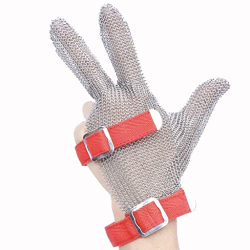 Schnittschutzhandschuhe aus Edelstahl, schnittfeste Handschuhe, Schutzstufe 9, Chef, Metzger, Holzarbeiter, Schneider, Sicherheitsarbeit, Kettenhemd-Handschuhe (Größe: 1 Stück/S)