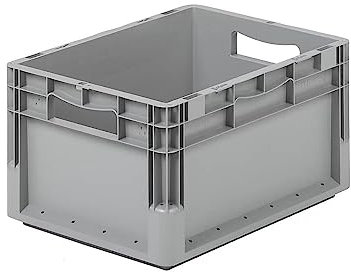 EuroBox ELB 4220 40x30x22 cm (LxBxH) 20,4 L, grau | Eurobehälter | Kunststoffbox | Kunststoffkiste | Campingkiste (6)