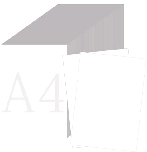 GOEDCH 100 Blatt Weißes Kartonpapier A4: 250 g/m² Dickes Druckerpapier, ​​Bastelkarte DIN A4​​ mit ​​0,33 mm Stärke​​, ​​Bedruckbar​​ für ​​Einladungen​​, DIY-Projekte​​ (21 x 29,7cm)