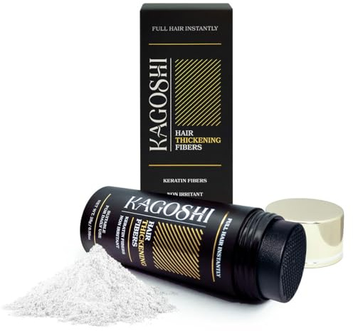 KAGOSHI Hair Fiber 28g Haarverdichtung Haarfüller Schütthaar Streuhaar zur Haarverdichtung Haarpuder Haarfasern Haarpulver Verdickung Sofortwirkung (Weiß)