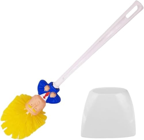 Spazzola da Toilette Divertente Donald Trump: Spazzola per Pulizia del Gabinetto con Supporto, Regali Originali e Novità, per rendere il WC fantastico di nuovo, scrubber creativo per il bagno,
